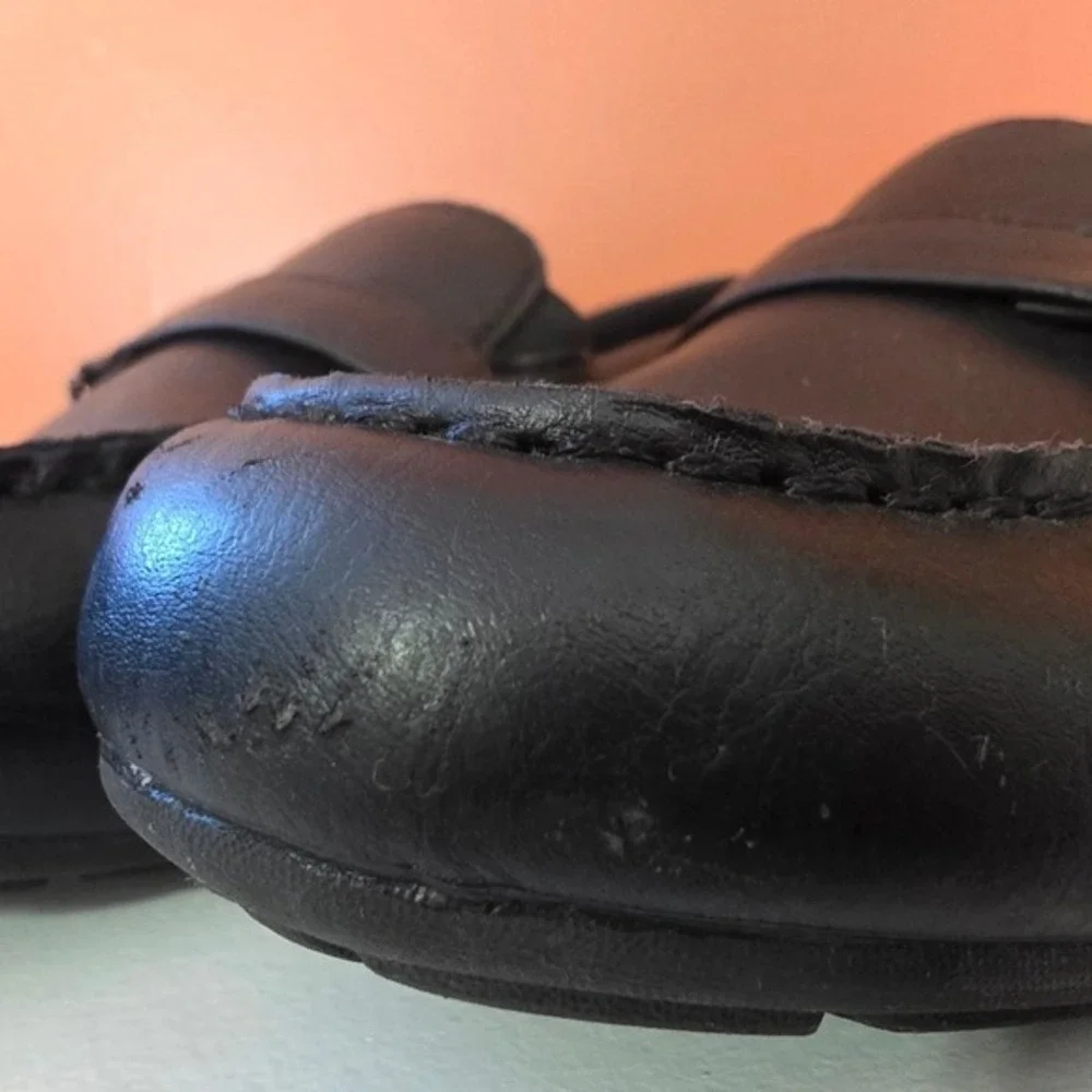 Crown Vintage Donovan Boys Black Loafers Slip On Dress Shoes Size 3‎ Classic